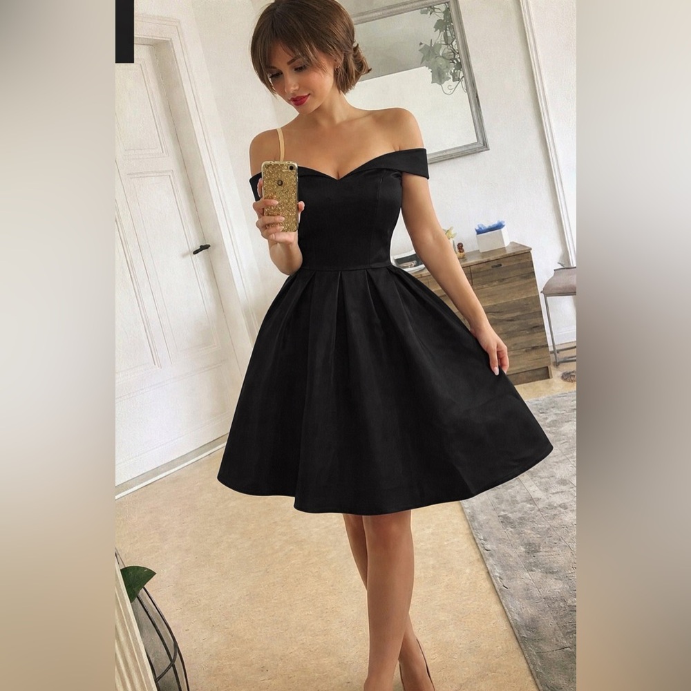NWT Elegant Black Off-Shoulder Dress